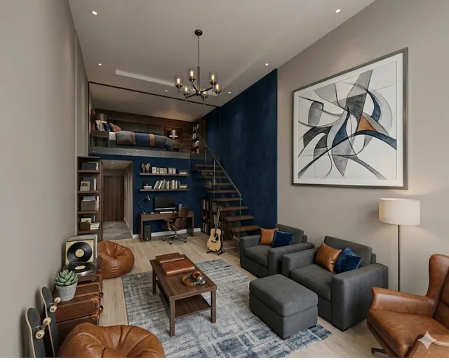Rendu de conception d'une suite en mini-loft à Monaco — vue 2