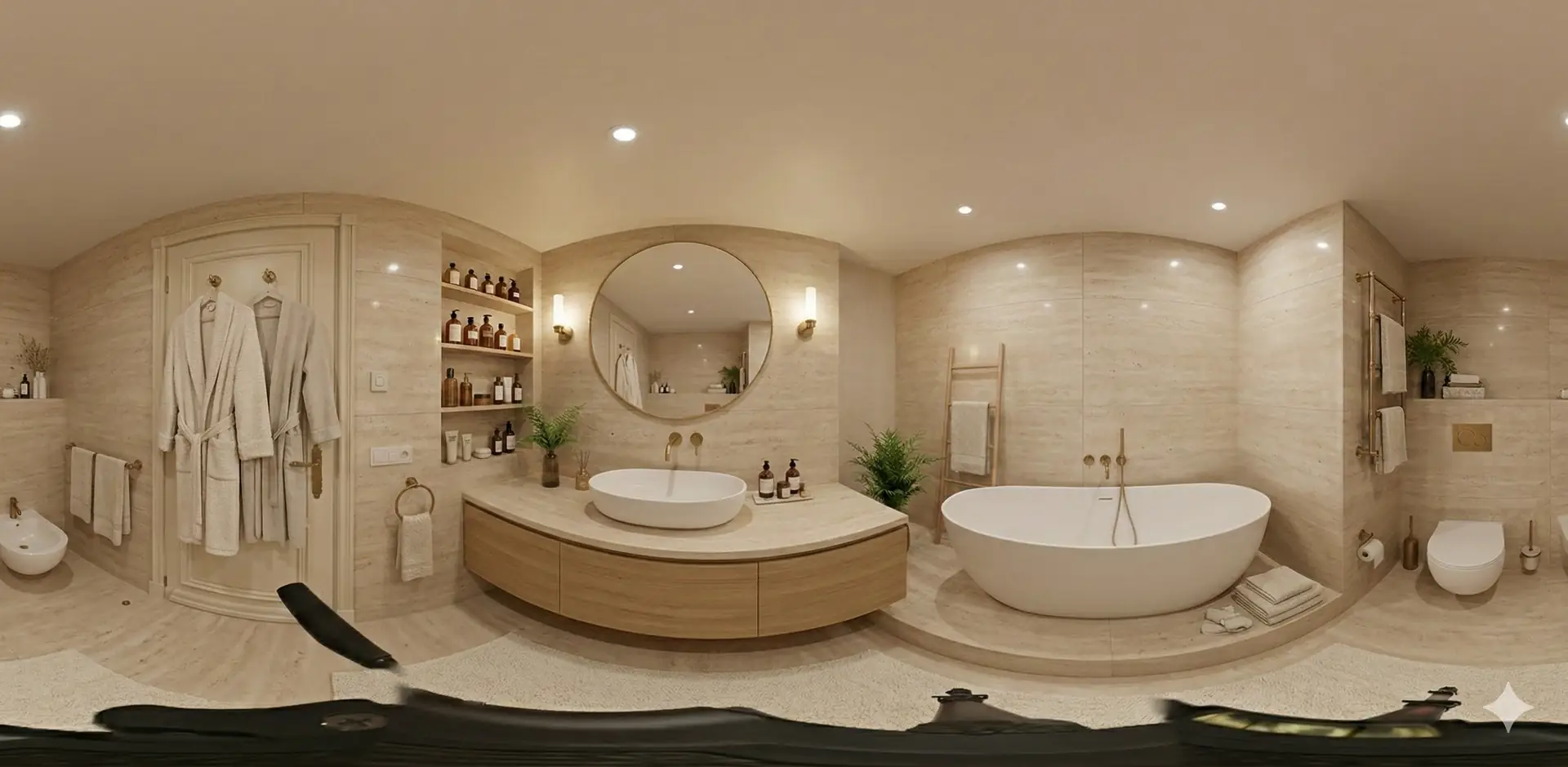Rendu de conception d'une suite en mini-loft à Monaco — vue 3