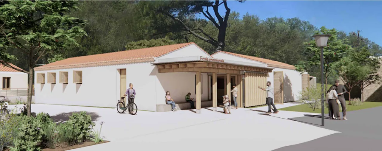 Perspective de l’école communale de Saint-Martin-de-Castillon